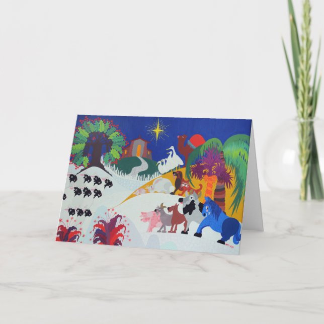 Cartão De Festividades Cena de Natividade (Frente)