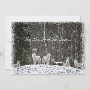 Cartão De Festividades Cena de neve bonita Natureza Lobos Personalizar No