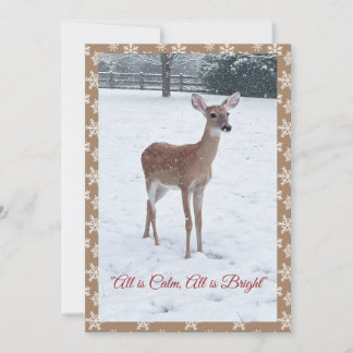 Cartão De Festividades Cena de neve de cervo da vida selvagem de inverno