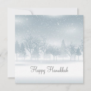 Cartão De Festividades Cena de neve Feliz Hanukkah Natureza Bonita Judia