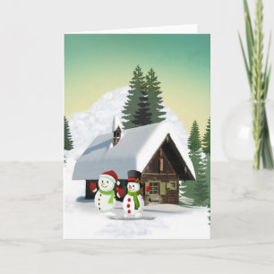 Cartão De Festividades Cena do Neve de Natal