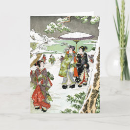 Cartão De Festividades Cena japonesa do inverno