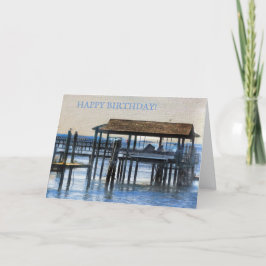 Cartão De Festividades Cena pacífica do porto - Parabéns