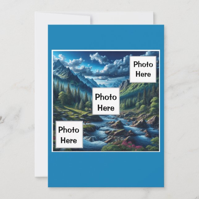 Cartão De Festividades Cena Personalizada de Montanha de Fotos (Frente)