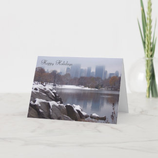 Cartão De Festividades Central Park in Snow Greeting Card - Customized