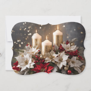 Cartão De Festividades Centro de Mesa Poinsettia Adicionar Assinatura e S