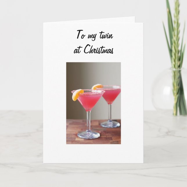 CARTÃO DE FESTIVIDADES CÉREBROS AO MEU GÊMEO NO NATAL (Frente)