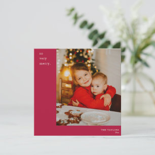 Cartão De Festividades Cereja Vermelha Foto Moderno Quadrado Feliz Natal