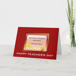 Cartão De Festividades Certificado de Professor(Personalizar)