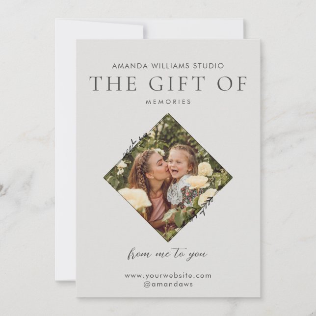 Cartão De Festividades Certificados de Cartão-Presente para Fotógrafo (Frente)