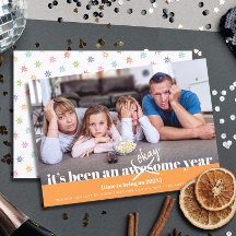 Certo Ano Novo Foto Engraçada Moderna Laranja