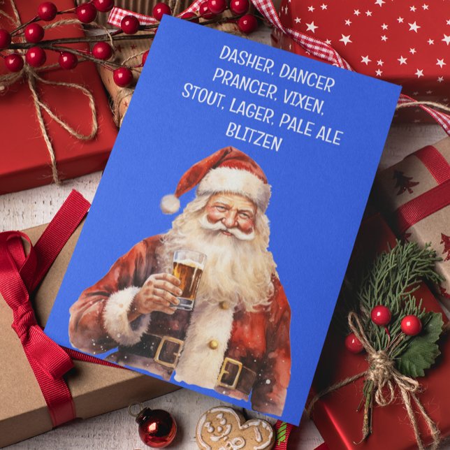 Cartão De Festividades Cerveja com Nomes Engraçados de Rena do Natal (Criador carregado)