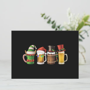 Cartão De Festividades Cervejas de Natal Bebendo Cerveja Amante do Papai