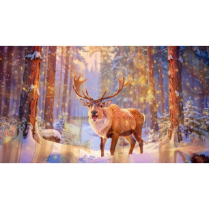 Cartão De Festividades Cervo Para o Coração do Papai Noel - Rena