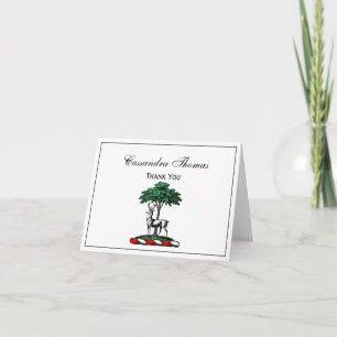 Cartão De Festividades Cervo Veado junto à Árvore Emblema do Brasão Herál