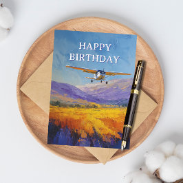 Cartão De Festividades Cessna Airplane on Lake Watercolor Fun Birthday Ho