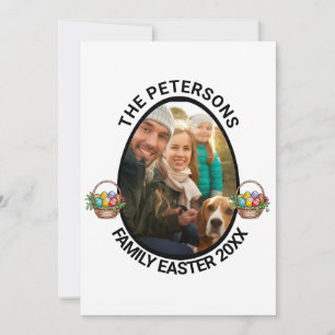 Cartão De Festividades Cesta de Ovos de Páscoa com Foto Personalizada da