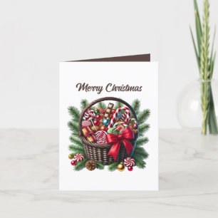 Cartão De Festividades Cesto de doces festivo e personalizável de Natal