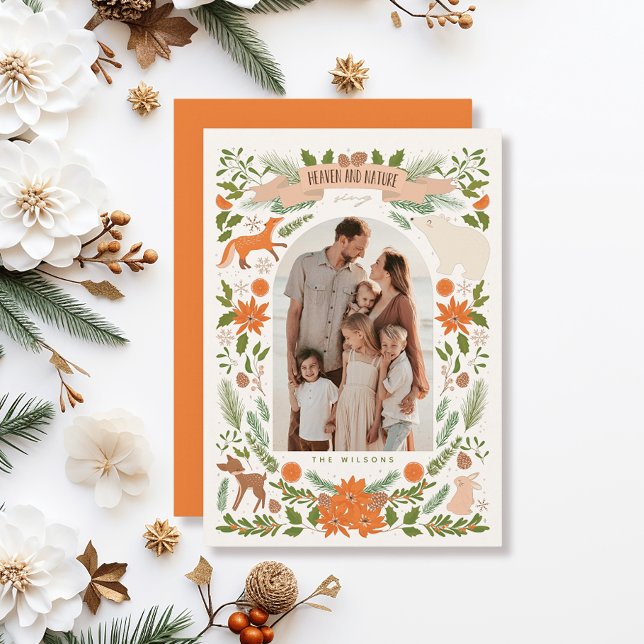 Cartão De Festividades Céus e Natureza Cantando Animais Da Floresta Creme (Criador carregado)