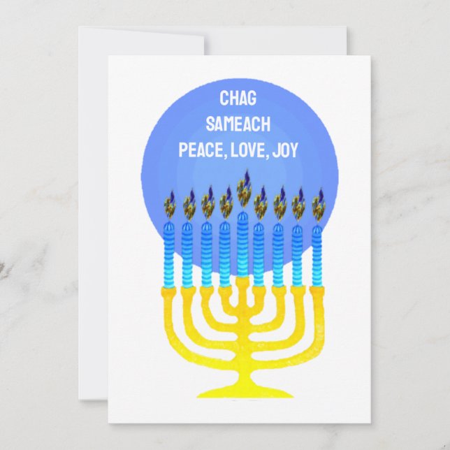 Cartão De Festividades CHAG SAMEACH GREETING Flat Card (Frente)
