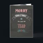 Cartão De Festividades Chalkboard Christmas Photo Greeting Card<br><div class="desc">A chalkboard-design, folded, greeting card with a cheery holiday message in the front and your favorite photo on the inside. (FP) The card is easy to customize with your wording, font and font color. Not exactly what you're looking for? All our products can be custom designed to meet your needs...</div>