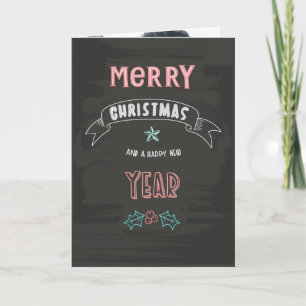 Cartão De Festividades Chalkboard Christmas Photo Greeting Card