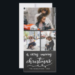 Cartão De Festividades Chalkboard de três fotos com feliz roteiro de Nata<br><div class="desc">Chalkboard de três fotos com feliz roteiro de Natal</div>