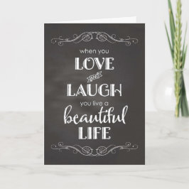 Cartão De Festividades Chalkboard - Dias de os namorados Com Amor, Ria, L