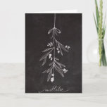 Cartão De Festividades Chalkboard Holiday Mistletoe - Christmas<br><div class="desc">Under the mistletoe.</div>