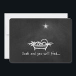 Cartão De Festividades Chalkboard Manger<br><div class="desc">Send your Christmas greetings with a chalkboard manger image,  a simple reminder of the meaning of the season.</div>