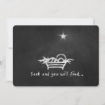 Cartão De Festividades Chalkboard Manger<br><div class="desc">Send your Christmas greetings with a chalkboard manger image,  a simple reminder of the meaning of the season.</div>