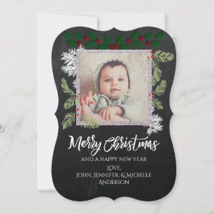 Cartão De Festividades Chalkboard Pine Foto Natal