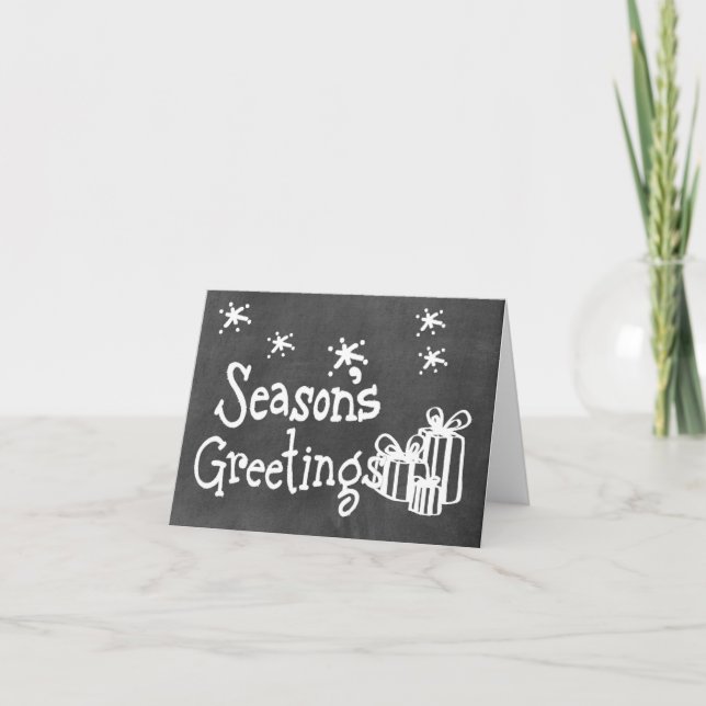 Cartão De Festividades Chalkboard Wallies Holiday Note Cards (Frente)