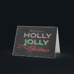 Cartão De Festividades Chalkboard Wishing you a Holly Jolly Christmas<br><div class="desc">Chalkboard Wishing you a Holly Jolly Christmas Card</div>