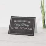 Cartão De Festividades Chalkboard Wishing you a Merry Christmas<br><div class="desc">Chalkboard Wishing you a Happy Holiday Christmas Card</div>