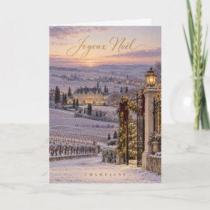 Cartão De Festividades Champagne Vignobles Feliz Natal