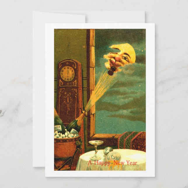 Cartão De Festividades Champanhe 1908 Ano Novo (Frente)