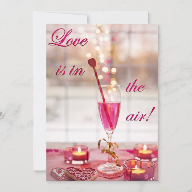 Cartão De Festividades Champanhe de Amor de Casamento dia de os namorados (Frente)