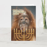 Cartão De Festividades Chanukah<br><div class="desc">Wish Your friends a Happy Chanukah with professional style and the touch only an orangutang could offer!</div>