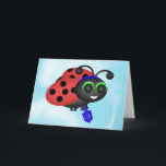 Cartão De Festividades Chanukah Ladybug<br><div class="desc">Esta pequena joaninha está pronta para Chanukah. Ilustração de ladybug em um yamaka com um sonho.</div>