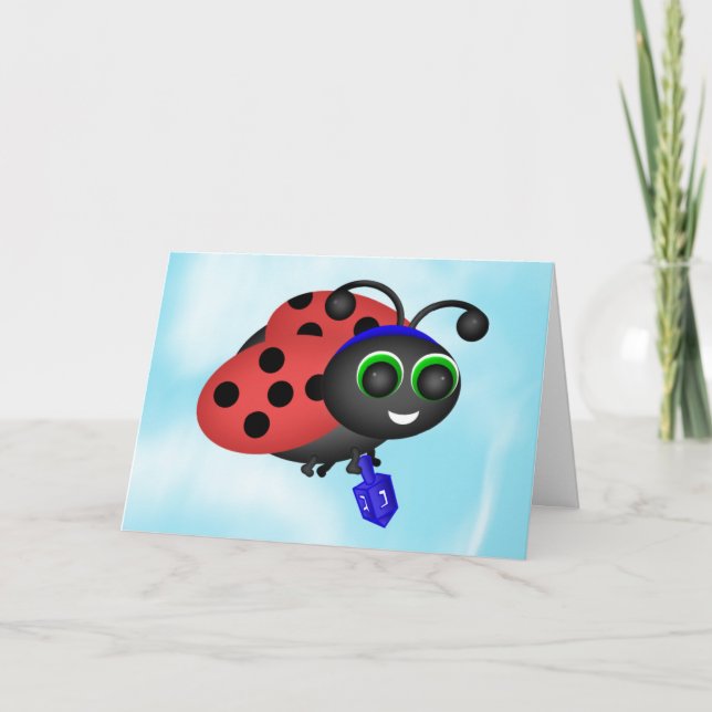 Cartão De Festividades Chanukah Ladybug (Frente)