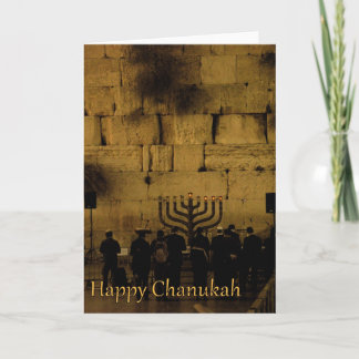 Cartão De Festividades Chanukah Menorah no Kotel
