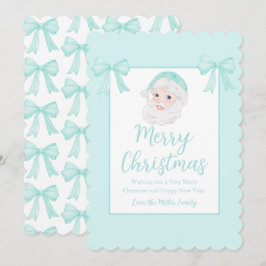 Cartão De Festividades Chapéu de Natal Personalizado Verde Menta Papai No