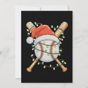 Cartão De Festividades Chapéu de Papai Noel de Beisebol Natal Xmas Esport