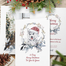 Chapéu de Papai Noel Husky Foto de Natal Personali