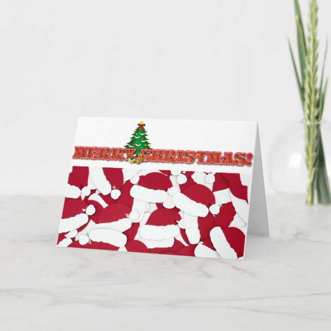 Cartão De Festividades Chapéus de Natal (Frente)