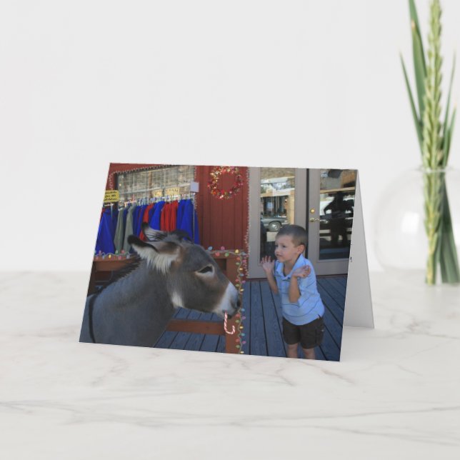 Cartão De Festividades Charlie and the Christmas burro (Frente)