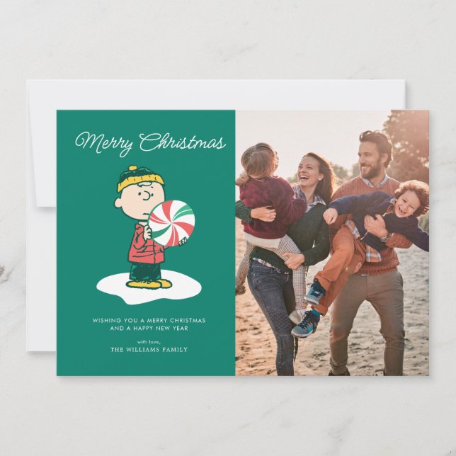 Cartão De Festividades Charlie Brown Peppermint Candy (Frente)