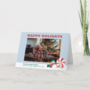 Cartão De Festividades Charlie Brown Rolando para a temporada de Férias