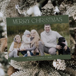 Cartão De Festividades CHARLIE Green Family Photo Vintage Feliz Natal<br><div class="desc">CHARLIE Green Family Photo Vintage Feliz Cartão de Natal. Personalize a frente do cartão com uma foto,  seu nome de família e o ano. Personalize as costas com um cartões de natal opcional ou notícias de família,  e seu nome de família.</div>